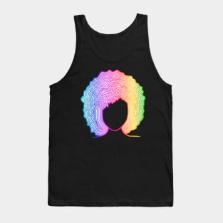 Rainbow afro line design Tank Top